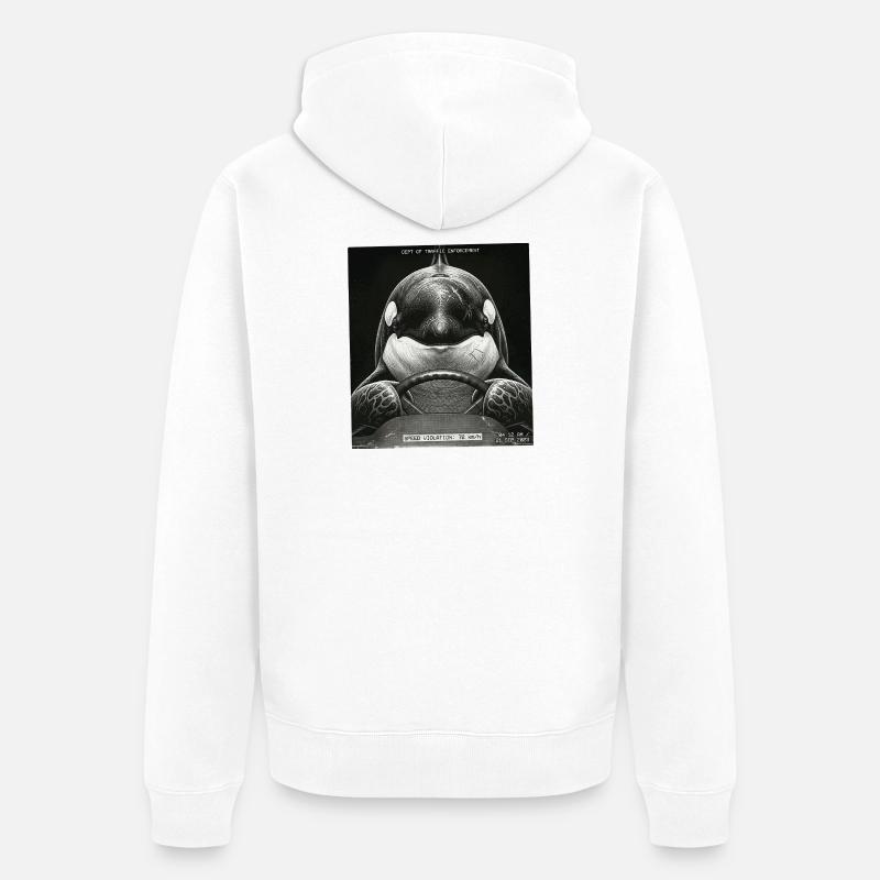 Fish Flashed - Veste à capuche bio Premium Unisexe - blanc