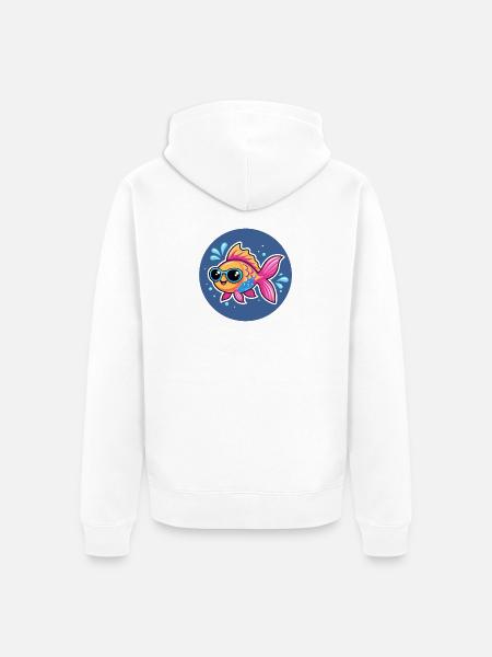 Fish Bright Sunglasses - Unisex Premium Bio Zip Hoodie - Weiß