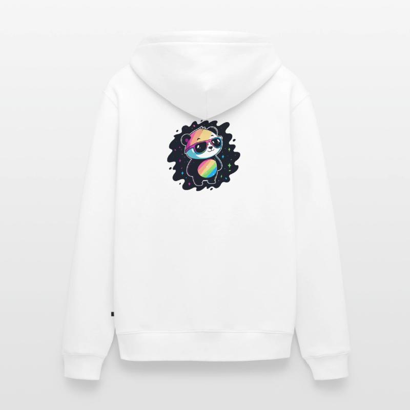 Panda Rainbow Galaxy Cool Glasses Unisex Premium Organic Zip Hoodie