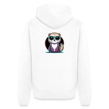 Furet Kawaii Néon Cool - Veste à capuche bio Premium Unisexe - blanc - Dos - Thijin (182cm)