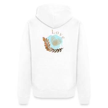 Love Herz Fingerabdruck Design - Unisex Premium Bio Zip Hoodie - Weiß - Hinten - Thijin (182cm)