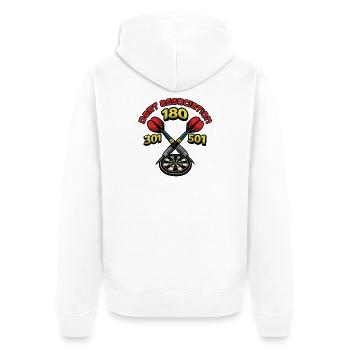 Association de fléchettes 180 - Veste à capuche bio Premium Unisexe - blanc - Dos - Thijin (182cm)