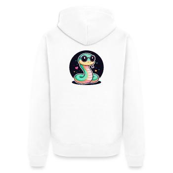 Pastell-Schlangen-Gläser - Unisex Premium Bio Zip Hoodie - Weiß - Hinten - Thijin (182cm)
