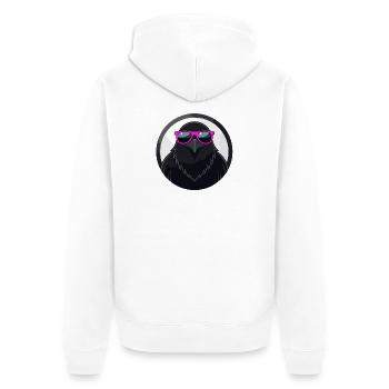 Krähen-Chic-Rosenbrillen - Unisex Premium Bio Zip Hoodie - Weiß - Hinten - Thijin (182cm)