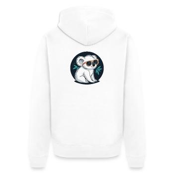 Koala chic lunettes soleil - Veste à capuche bio Premium Unisexe - blanc - Dos - Thijin (182cm)