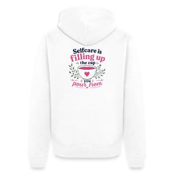 Selfcare Is Filling Up The Cup You Pour From - Unisex Premium Organic Zip Hoodie - white - Back - Thijin (182cm)