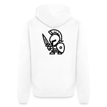 Spartan - Unisex Premium Organic Zip Hoodie - white - Back - Thijin (182cm)