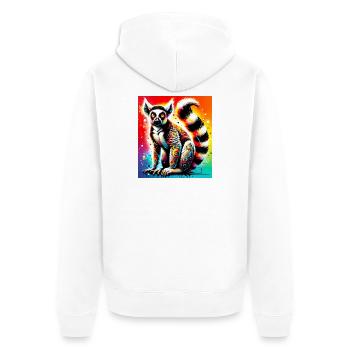 Lémurien - Veste à capuche bio Premium Unisexe - blanc - Dos - Thijin (182cm)