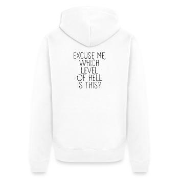 Excusez-moi, quel niveau d’enfer - Veste à capuche bio Premium Unisexe - blanc - Dos - Thijin (182cm)