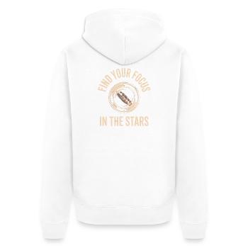 Finde deinen Fokus in den Sternen - Unisex Premium Bio Zip Hoodie - Weiß - Hinten - Thijin (182cm)