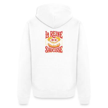 Reine de la Saucisse Flamboyante - Veste à capuche bio Premium Unisexe - blanc - Dos - Thijin (182cm)