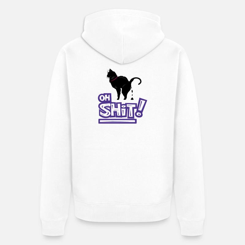 Kat Oh merde Graffiti Exclamation - Veste à capuche bio Premium Unisexe - blanc