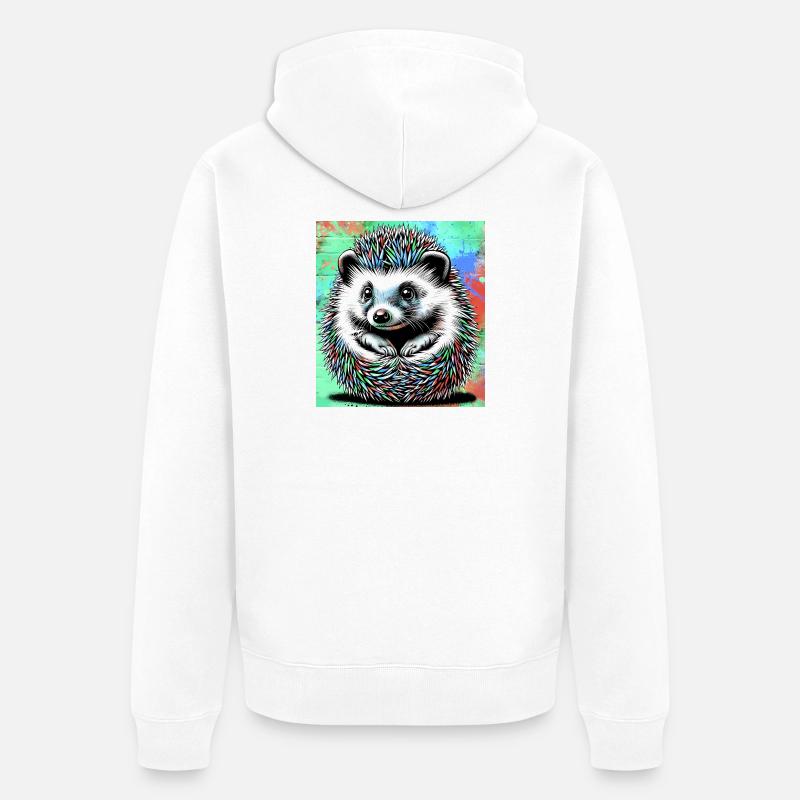Igel - Unisex Premium Bio Zip Hoodie - Weiß