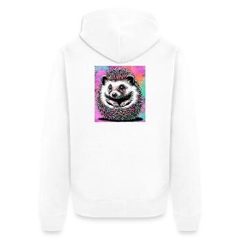 hedgehog - Unisex Premium Organic Zip Hoodie - white - Back - Thijin (182cm)