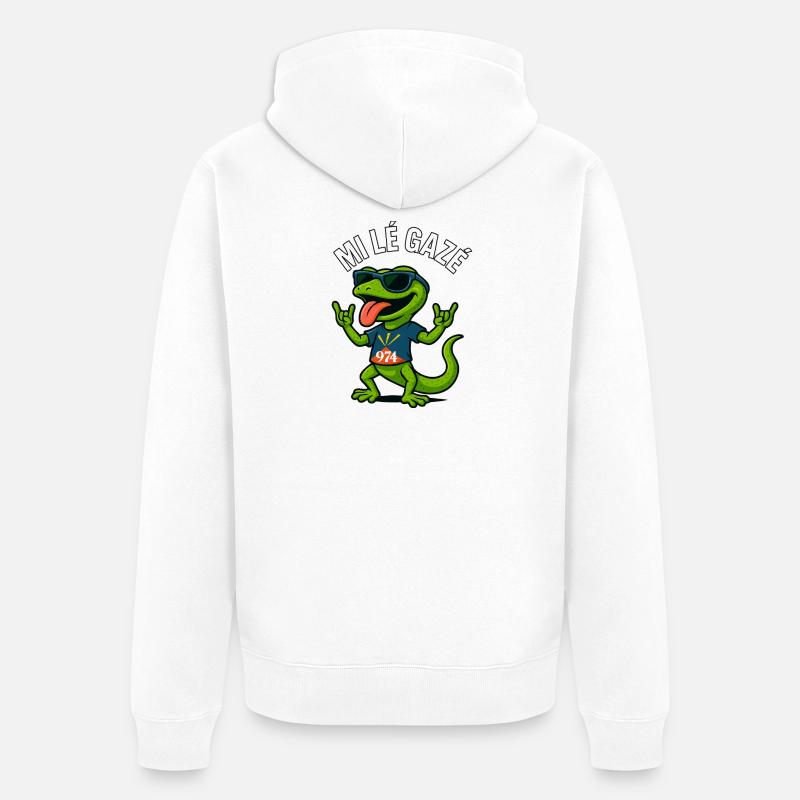 Mi lé Gazé 974 - Veste à capuche bio Premium Unisexe - blanc
