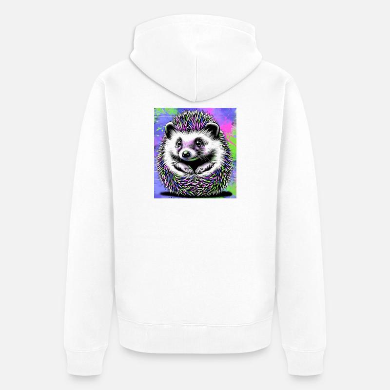 Igel - Unisex Premium Bio Zip Hoodie - Weiß
