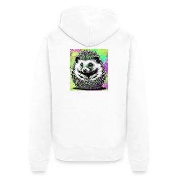 Igel - Unisex Premium Bio Zip Hoodie - Weiß - Hinten - Thijin (182cm)