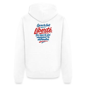 Liberté - Veste à capuche bio Premium Unisexe - blanc - Dos - Thijin (182cm)
