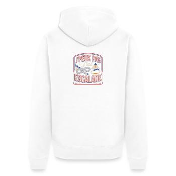 J’peux pas j’ai escalade – humour - Veste à capuche bio Premium Unisexe - blanc - Dos - Thijin (182cm)
