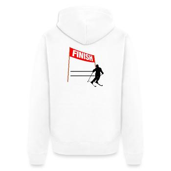 Ski Finish Custom - Unisex Premium Organic Zip Hoodie - white - Back - Thijin (182cm)