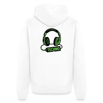 DJ Headphones Producteur du festival techno rave - Veste à capuche bio Premium Unisexe - blanc - Dos - Thijin (182cm)