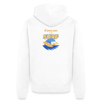 Surf ensoleillé: plage et palmier - Veste à capuche bio Premium Unisexe - blanc - Dos - Thijin (182cm)