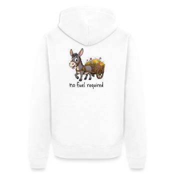 Pas besoin de carburant Charrette fleurie d’âne - Veste à capuche bio Premium Unisexe - blanc - Dos - Thijin (182cm)