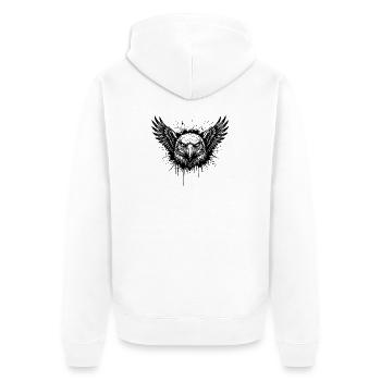 Majestätisches Adler-Splash-Tattoo - Unisex Premium Bio Zip Hoodie - Weiß - Hinten - Thijin (182cm)