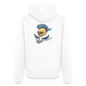 Punk_Skull - Unisex Premium Bio Zip Hoodie - Weiß - Hinten - Thijin (182cm)