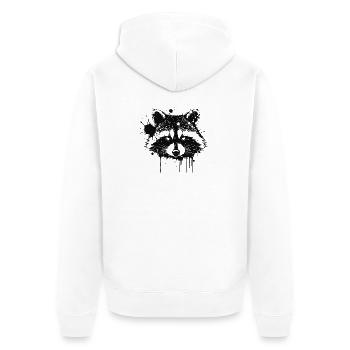 Raton laveur encre éclaboussée - Veste à capuche bio Premium Unisexe - blanc - Dos - Thijin (182cm)
