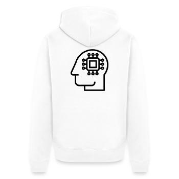 Ai, Artificial Intelligence, AI Technology - Unisex Premium Organic Zip Hoodie - white - Back - Thijin (182cm)