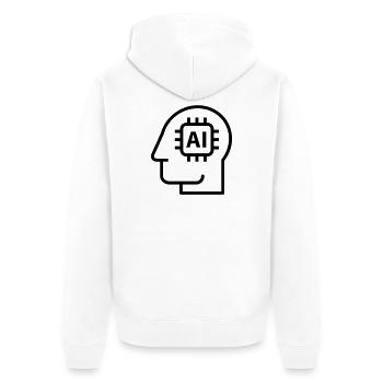 Ai, Artificial Intelligence, AI Technology - Unisex Premium Organic Zip Hoodie - white - Back - Thijin (182cm)