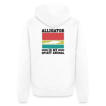 Alligator Vintage Spirit Animal - Unisex Premium Organic Zip Hoodie - white - Back - Thijin (182cm)