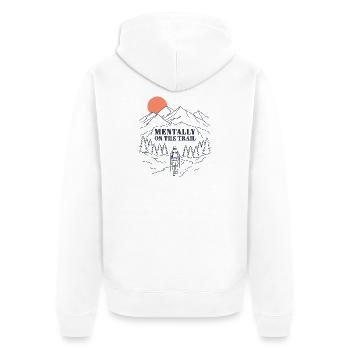 Montagnes - Mentalement sur la piste - Veste à capuche bio Premium Unisexe - blanc - Dos - Thijin (182cm)