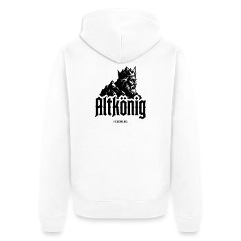 "Altkönig - Taunus" - Unisex Premium Bio Zip Hoodie - Weiß - Hinten - Thijin (182cm)