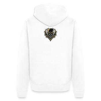 Drachenkrone mit Runenornamenten - Unisex Premium Bio Zip Hoodie - Weiß - Hinten - Thijin (182cm)