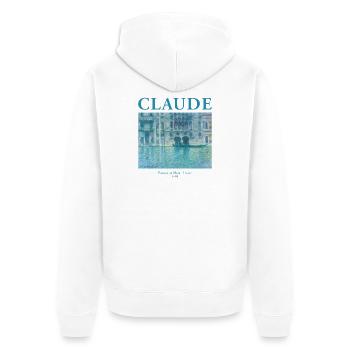 Kunst Malerei Venedig Impressionismus - Unisex Premium Bio Zip Hoodie - Weiß - Hinten - Thijin (182cm)