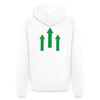 Pfeile - Unisex Premium Bio Zip Hoodie - Weiß - Hinten - Thijin (182cm)