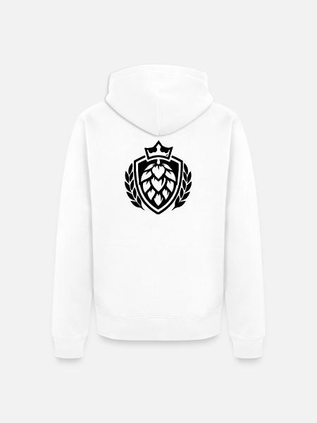 Hopfen Krone Symbol - Unisex Premium Bio Zip Hoodie - Weiß