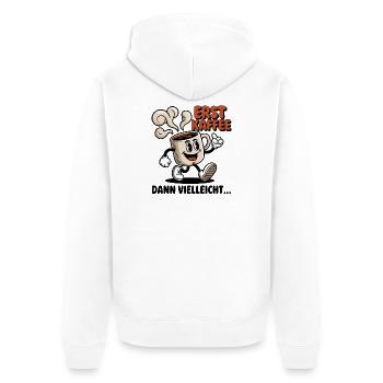 Erst Kaffee - Unisex Premium Bio Zip Hoodie - Weiß - Hinten - Thijin (182cm)