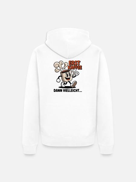 Erst Kaffee - Unisex Premium Bio Zip Hoodie - Weiß