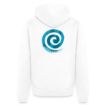 Spirale - Unisex Premium Bio Zip Hoodie - Weiß - Hinten - Thijin (182cm)