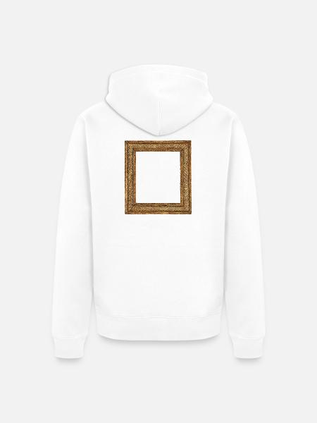 Goldener Bilderrahmen - Unisex Premium Bio Zip Hoodie - Weiß