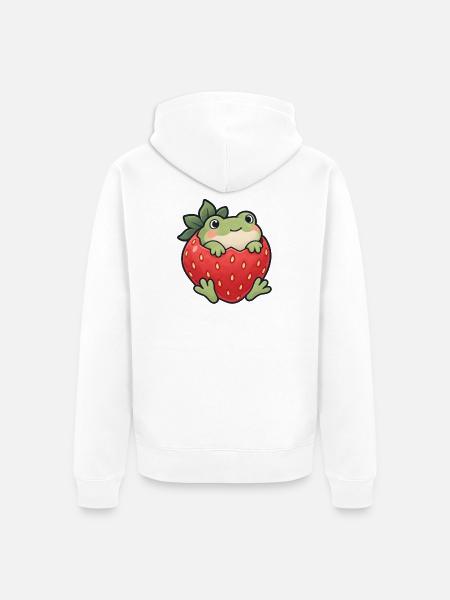 ErdbeerFrosch Charm - Unisex Premium Bio Zip Hoodie - Weiß