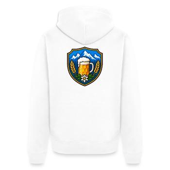 Bier Schild Emblem - Unisex Premium Bio Zip Hoodie - Weiß - Hinten - Thijin (182cm)