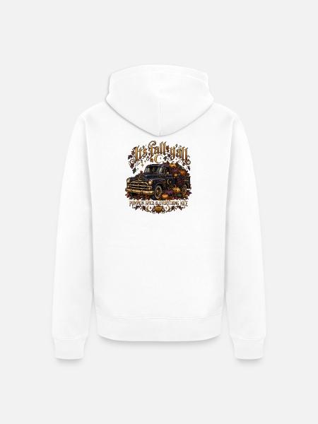 Es fällt himmlischer Lastwagen - Unisex Premium Bio Zip Hoodie - Weiß