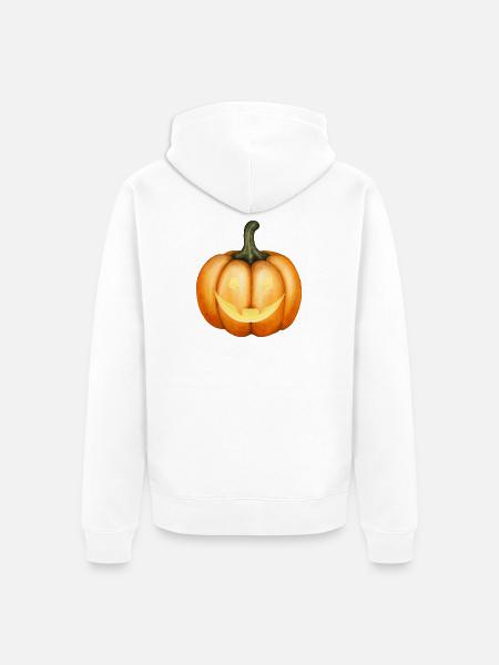 Halloween Kürbis Illustration - Unisex Premium Bio Zip Hoodie - Weiß
