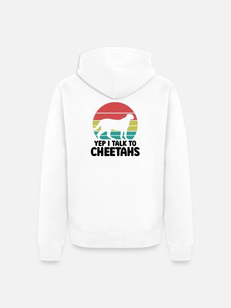 Gepard Humor Retro - Unisex Premium Bio Zip Hoodie - Weiß