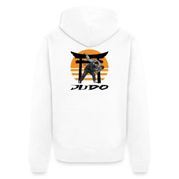 Judo - Unisex Premium Bio Zip Hoodie - Weiß - Hinten - Thijin (182cm)