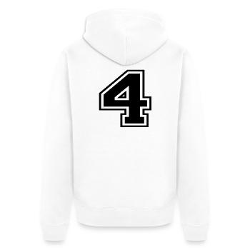 4 - Unisex Premium Bio Zip Hoodie - Weiß - Hinten - Thijin (182cm)